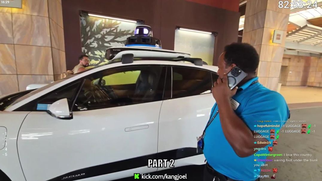 Kangjoel forgets his luggage in a self-driving car and tries to stop it before it drives off!